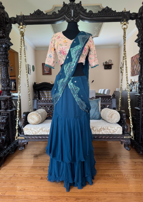 Teal Indo-Western Dress